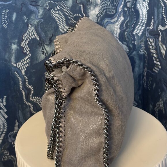 Stella McCartney Falabella Shaggy Deer Faux Leather Foldover Tote Light Gray - Picture 5 of 10